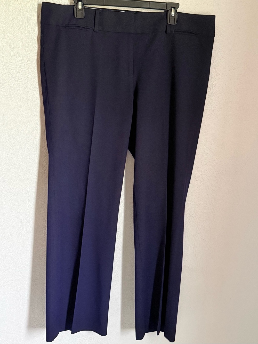 LOFT Navy Straight-Leg Dress Trousers